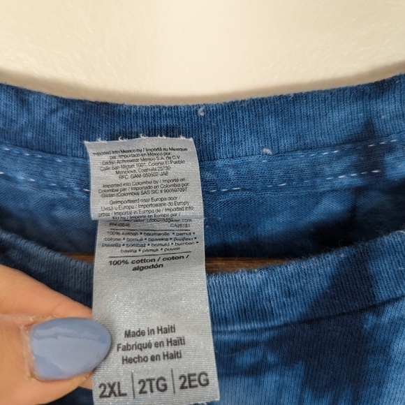 VINTAGE Blue Tie Dye Cotton Chevrolet Car Tee Shirt 2XL - Picture 4 of 7